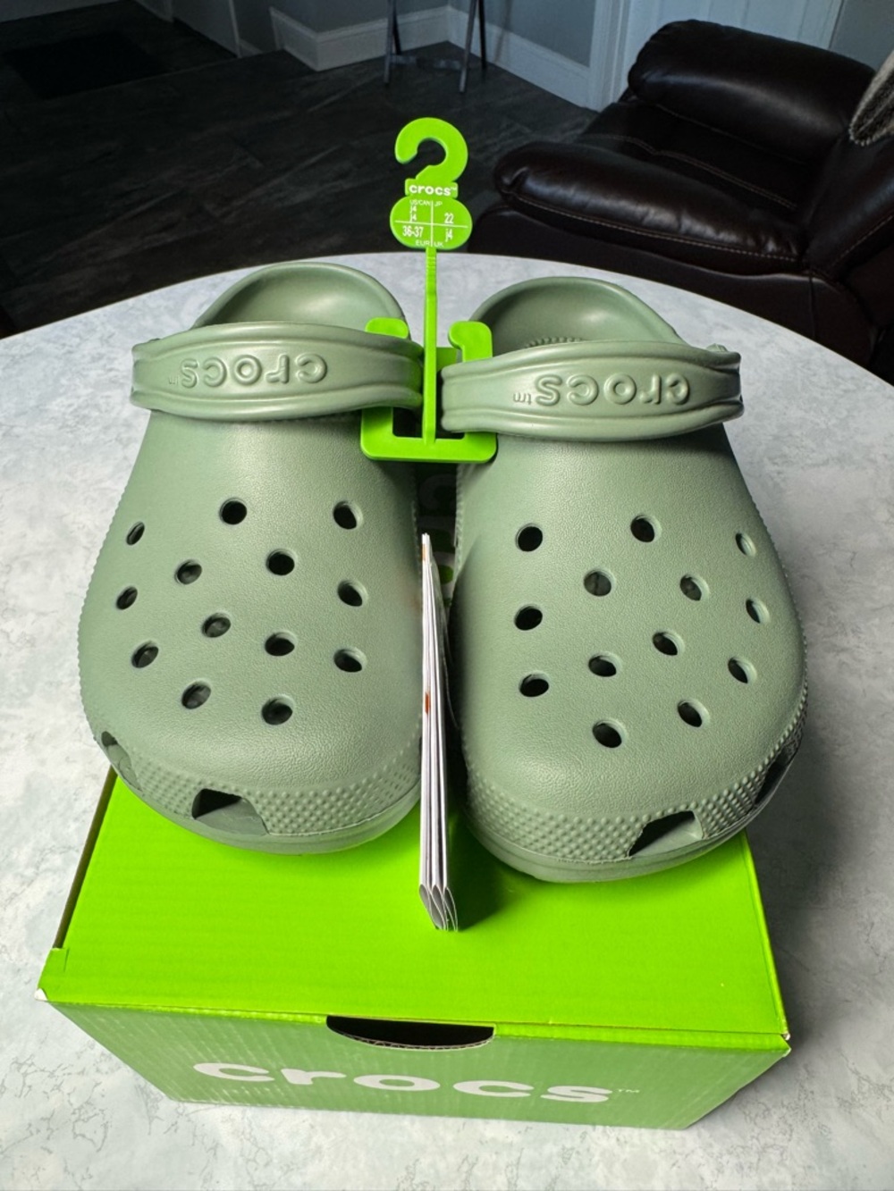 CROCS Kids Classic Clog in Sage Green